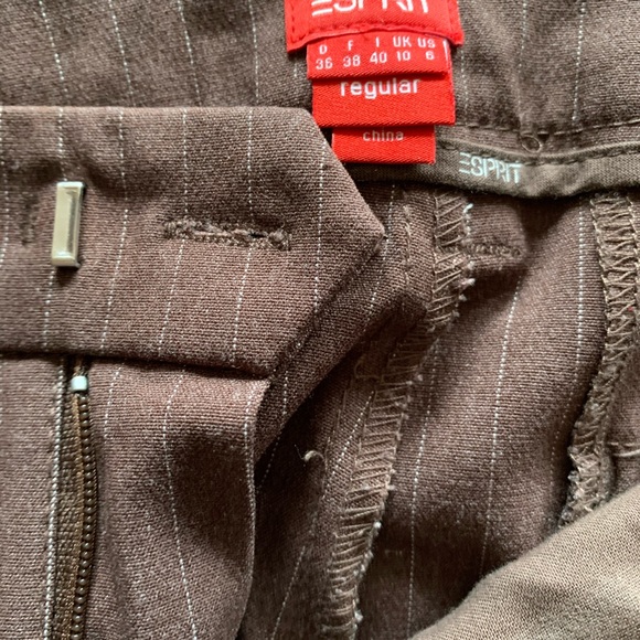 Esprit Brown pin stripped pants size 6 - Picture 3 of 4